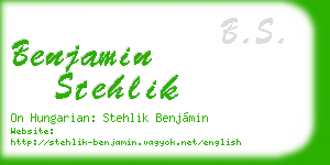 benjamin stehlik business card